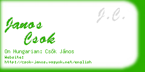 janos csok business card